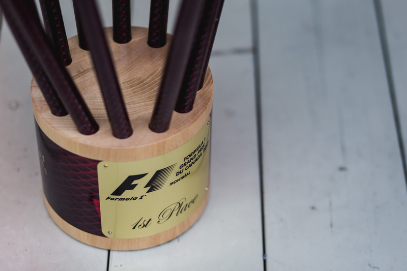 Illustration for article titled The Fascinating Process That Turned Maple And Carbon Fiber Into Canada's F1 Trophy